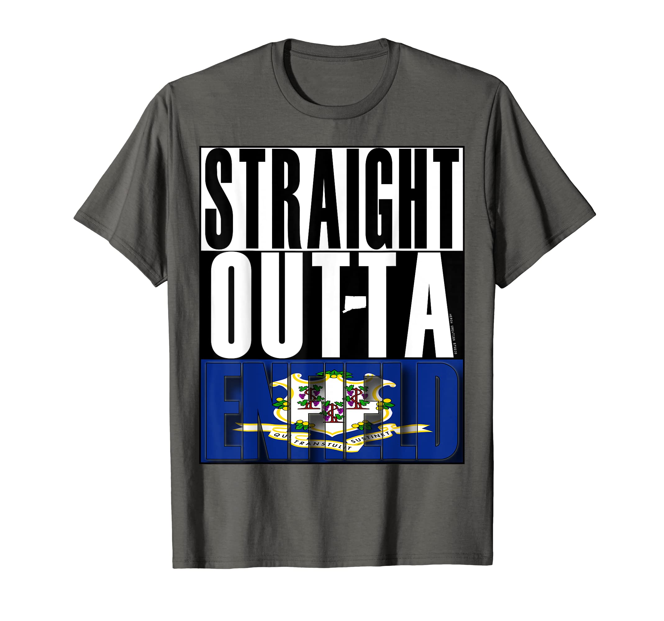 Straight Outta Connecticut by MCSStraight Outta Enfield by Merch Creation Studio T-Shirt