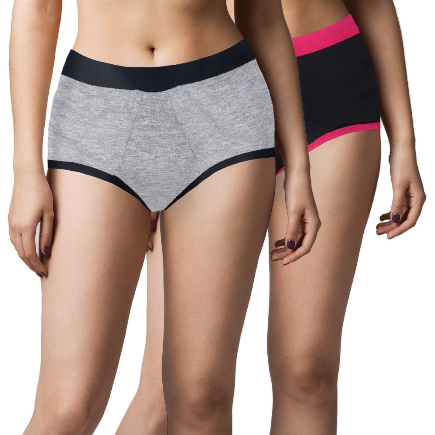 dchica Essentials Cotton Period Panties with Anti Microbial Lining for Girls, Light to Medium Flow Period Panty Briefs, No Pad Required Menstrual Underwear for Girls, Easy to Wash & Leak Proof-picture-2