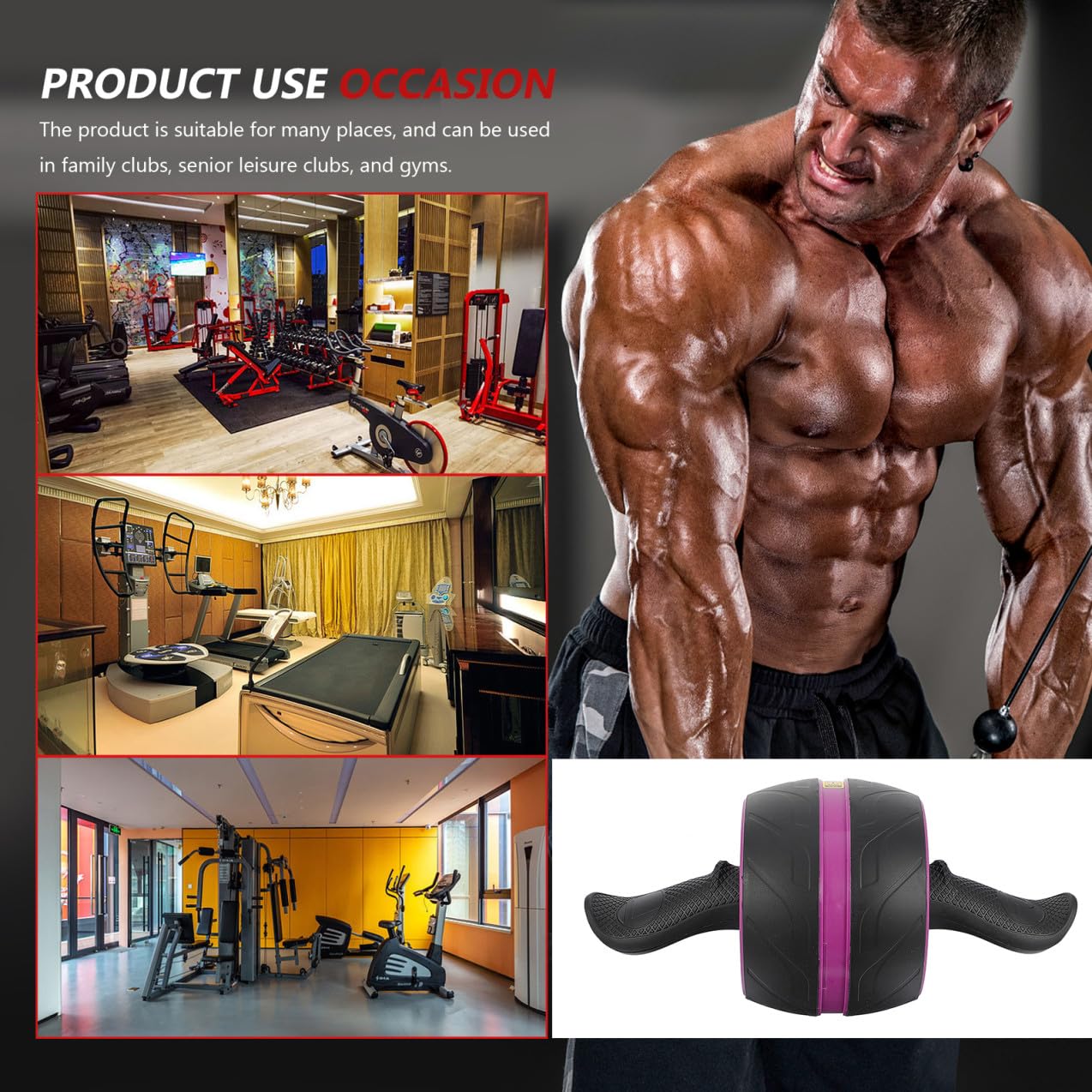 YARNOW 1pezzi Ruota Addominale Con Tappetino Antiscivolo Attrezzatura Fitness Per Allenamento Casa e Palestra Esercizio Per Core e Schiena Supporto Per Principianti e Avanzati