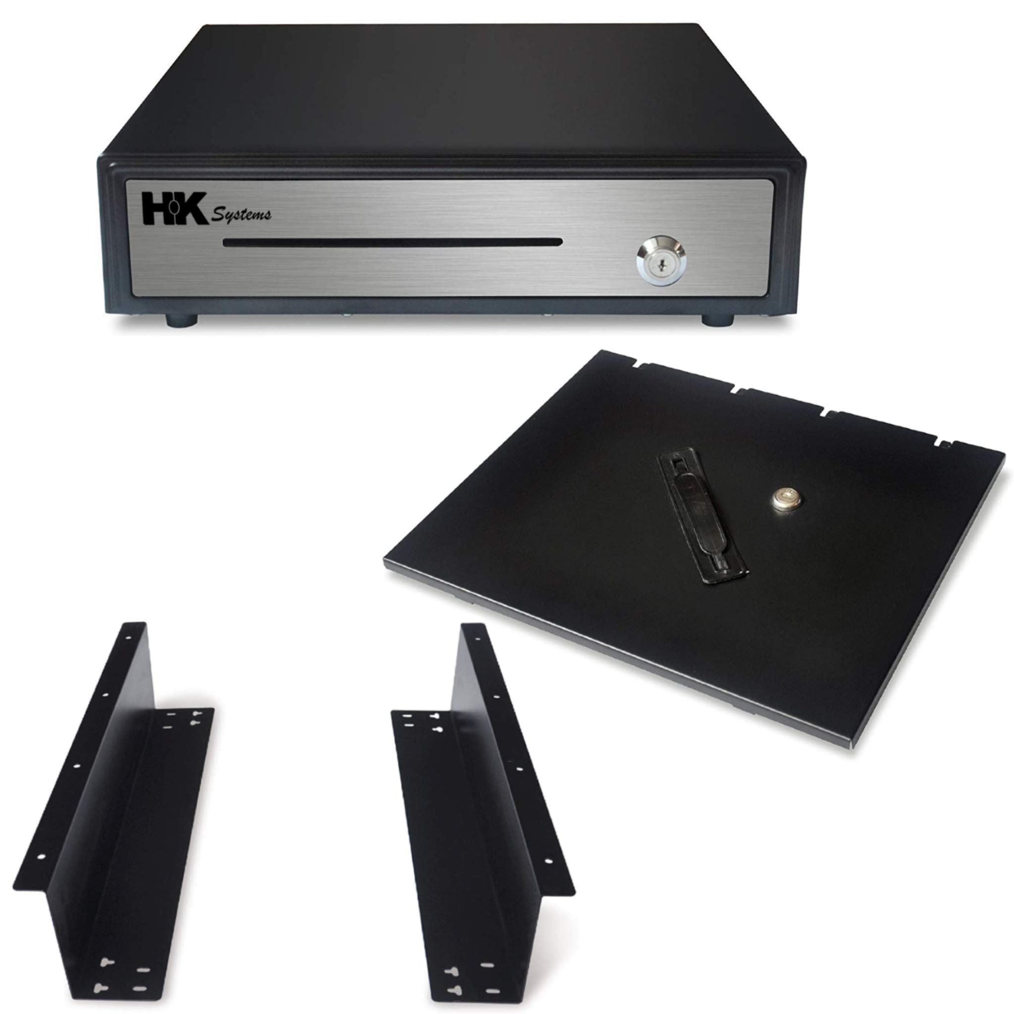 Buy HK SYSTEMS 16" Heavy Duty Black"Push" Open Cash Drawer, 5B5C with Under Counter Mounting