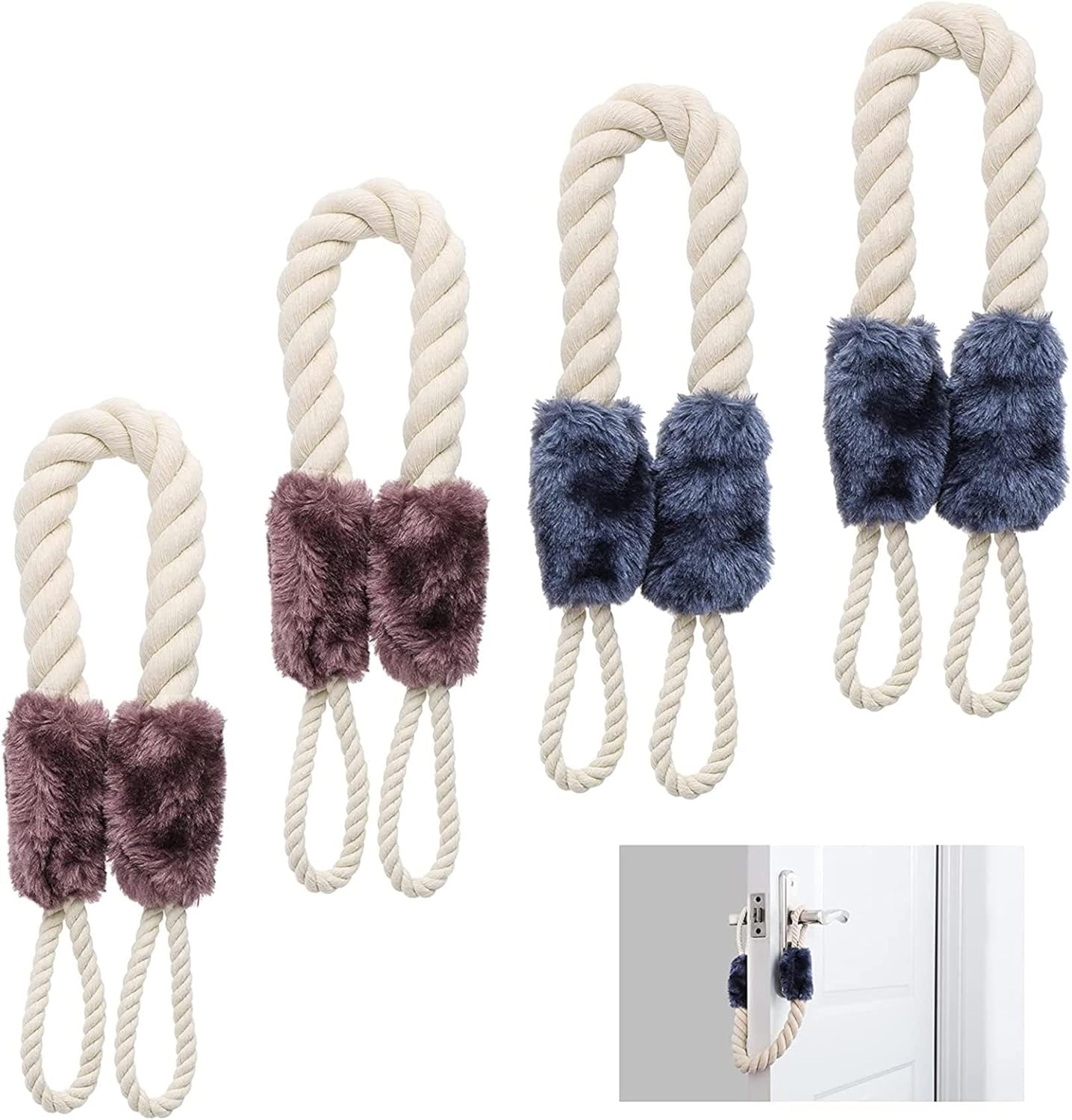 door stop stopperAnti-Collision Door Handles Rope Pet Teeth Protection Rope Buffer Doorstop Rope Soft for Bedroom Door Balcony Door