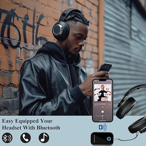 Miniatura 6 de Receptor Bluetooth 5.3 para automóvil, baja latencia y larga duración de la batería, adaptador Bluetooth auxiliar de 0.138 in, conexión más fácil,