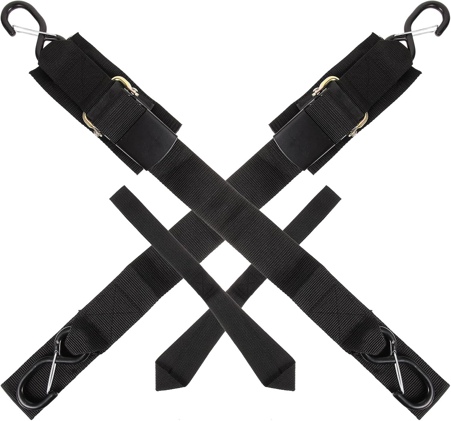 BESPORTBLE Boat Tie Down Straps with Safety Lock, 2pcs Kayak Trailer Transom Binding Straps for Small Boats and Motorboats, Heavy-Duty Trailer Accessories for Secure Transport