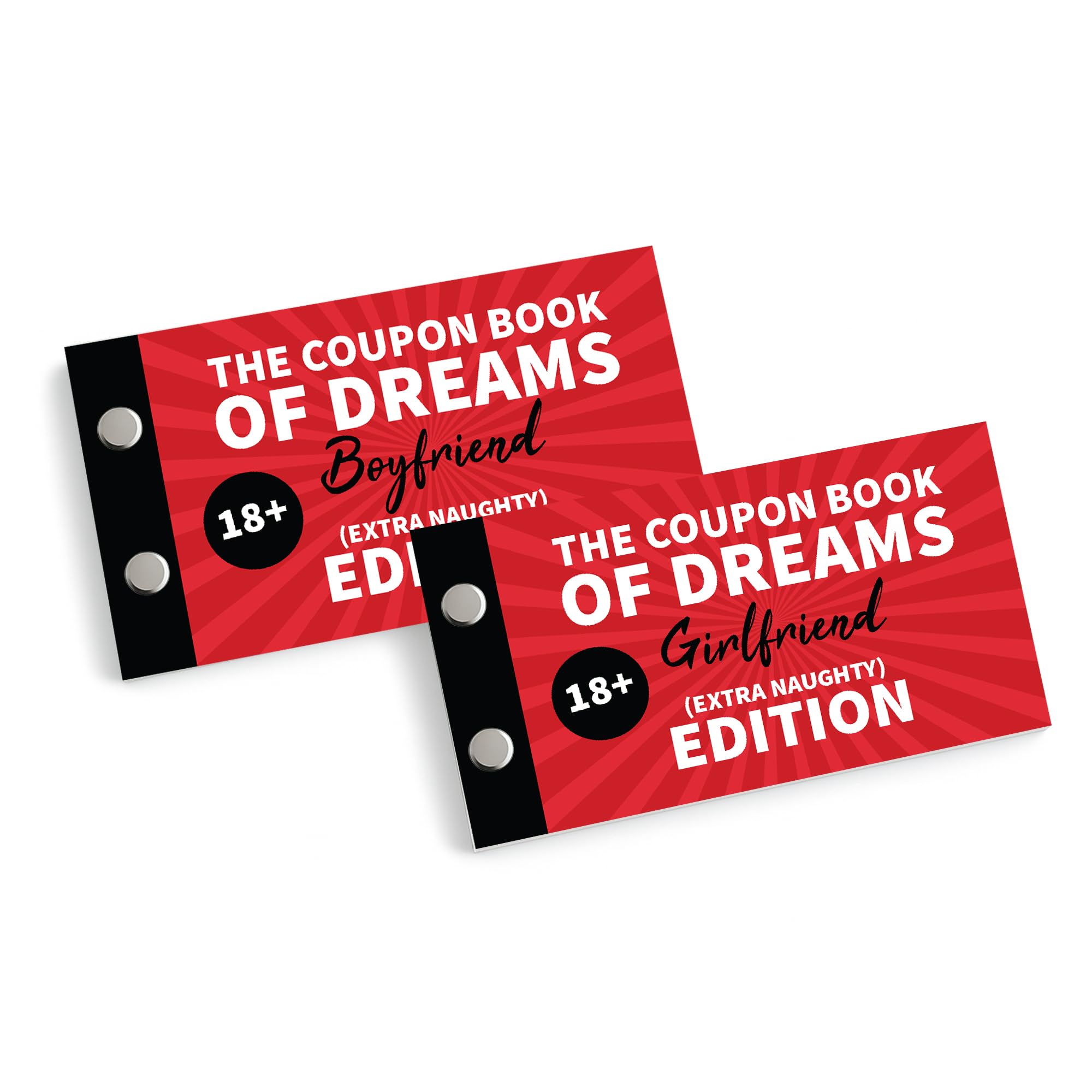 Red Ocean Naughty Coupon Books Bundle of 2 Fun and Intimate Gifts For Anniversary Valentines Novelty Gifts For Boyfriend Girlfriend Him or Her