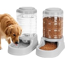 Kenond 9.5L Dog Feeder and Water Bowl Set for Dog, Automatic Food Dispenser | Wide Mouth, Easy to Clean/ Gravity Filled/ Large Capacity/ Multi Pet Home