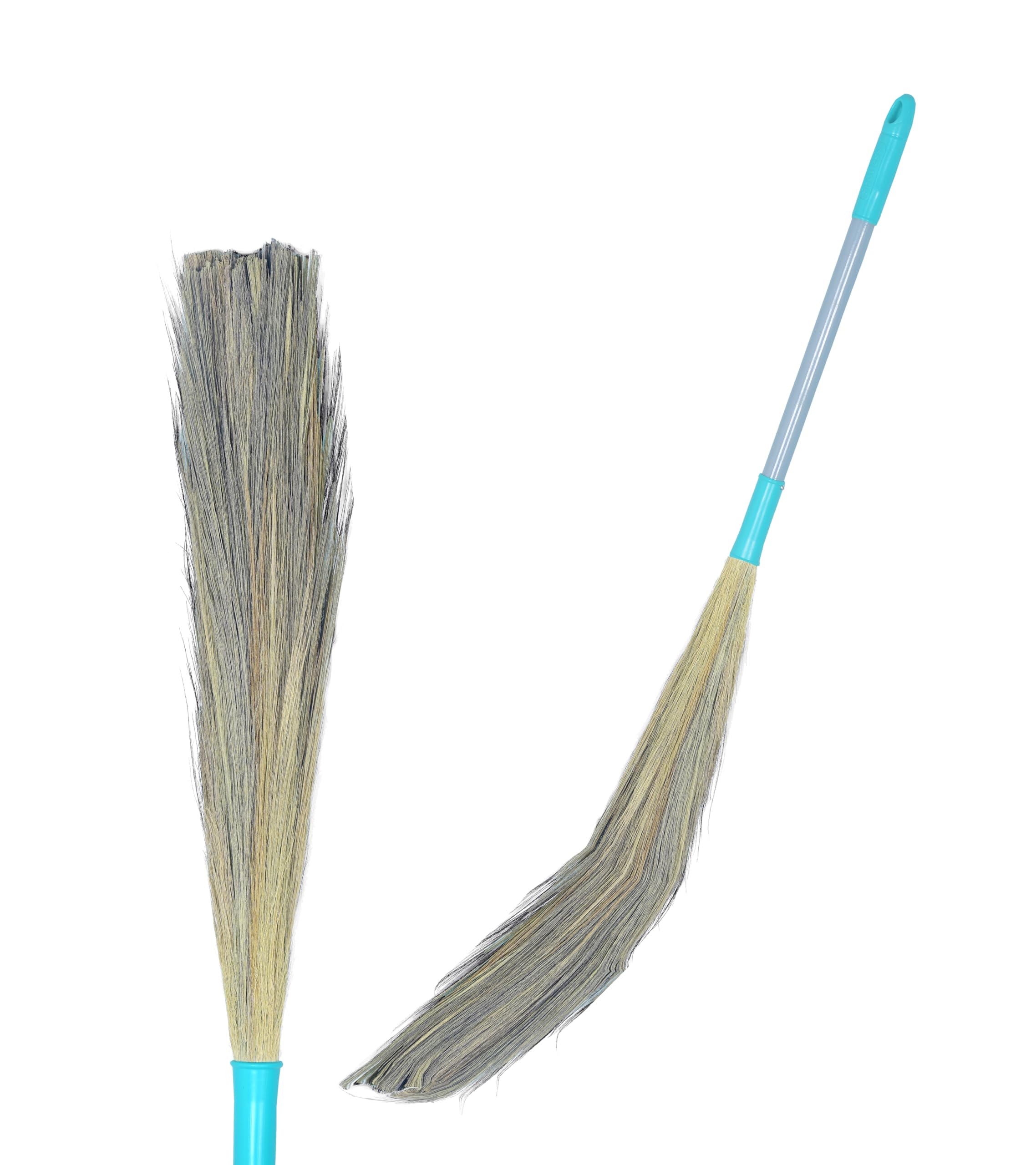 UMD Round Dustfree Natural Grass Broom with Metal Handle (Anti Rust Coated), Round White Grass Jhadu for Floor Cleaning, Sweeping, dusting, Home, Office Pack of 1 (3)-image-34