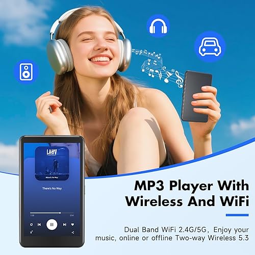 Miniatura 2 de Reproductor de MP3 de 80 GB con Bluetooth y WiFi, reproductor de música Android 13 Pantalla táctil de 4 pulgadas Reproductores MP4 DAP con Bluetooth