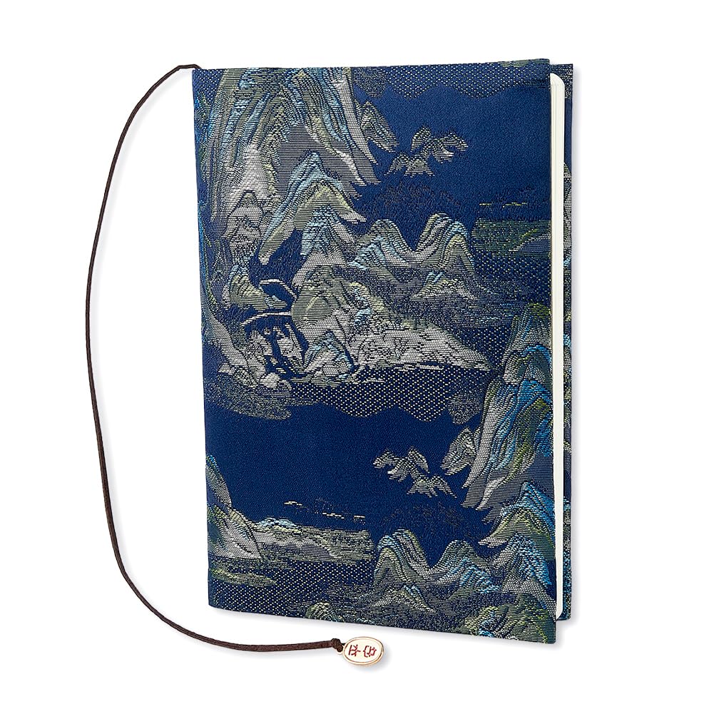 SUPERFINDINGS A5 Book Cover Blue Mountain Cloth Paperback Book Cover Fabric Books Sleeve Protector A5 Notebook Planner Journal Covers for Hardcover Novel Textbook Reader Lovers Gift Accessories