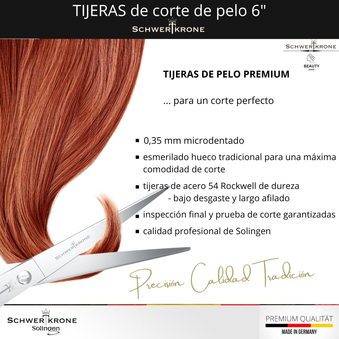 Schwertkrone Tijeras para cortar pelo peluqueria microdentate