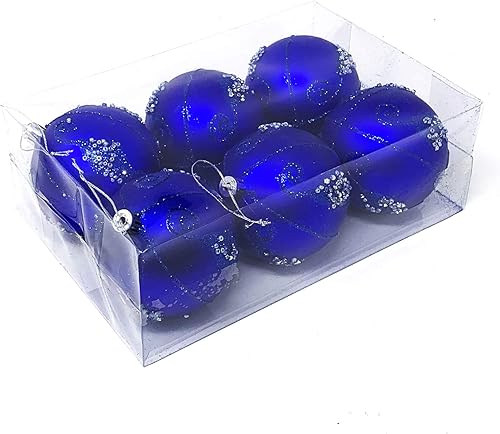 Allgala - Paquete de 6 bolas para decorar el árbol de Navidad, 3 con lujosa decoración con brillantina