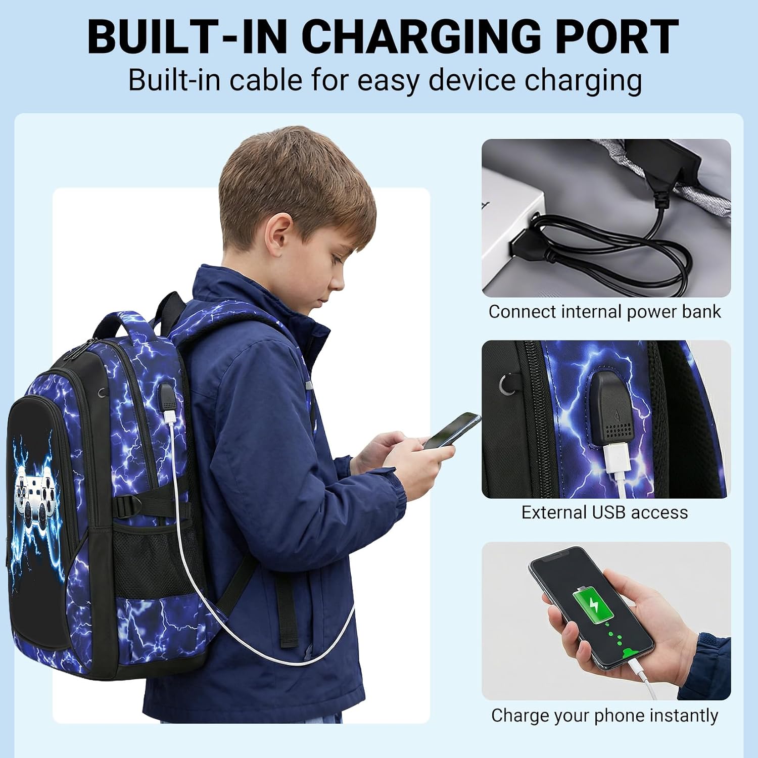 School Backpack Boys Gamer Boys Backpack