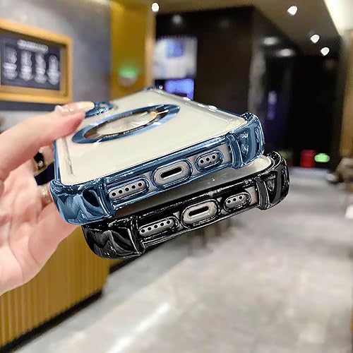 Miniatura 9 de Funda magnética transparente para iPhone 12 Pro Max, lujo brillante en las cuatro esquinas, protección de grado militar a prueba de golpes con