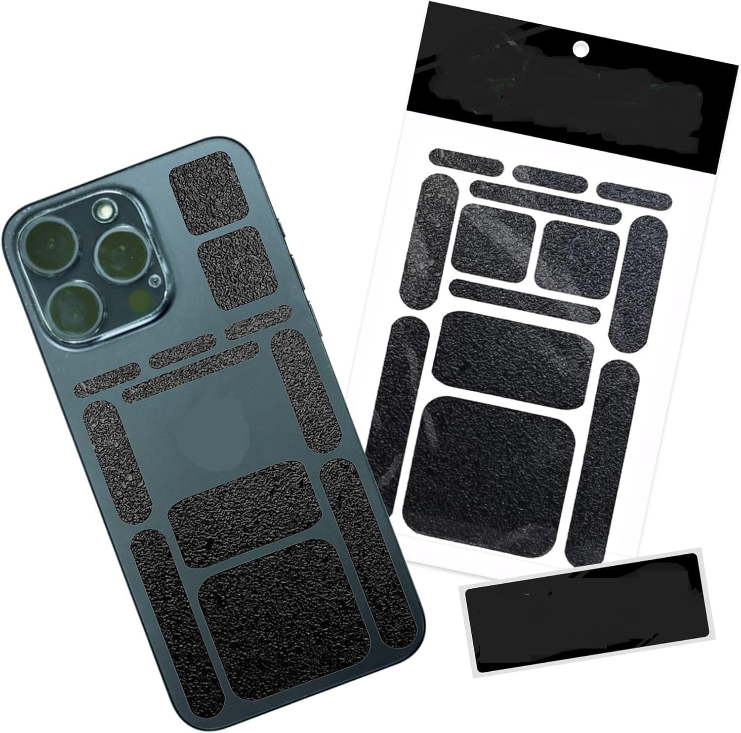 Navaliya Rectangle Black Multi-Purpose Set Cell Phone Grip Tape Stickers Non-Slip Rubber Adhesive Pre-Cut Strips for Phone Case Laptop etc. | Pack of 13 (B0DBLV1TFJ) Amazon Price History, Amazon Price Tracker
