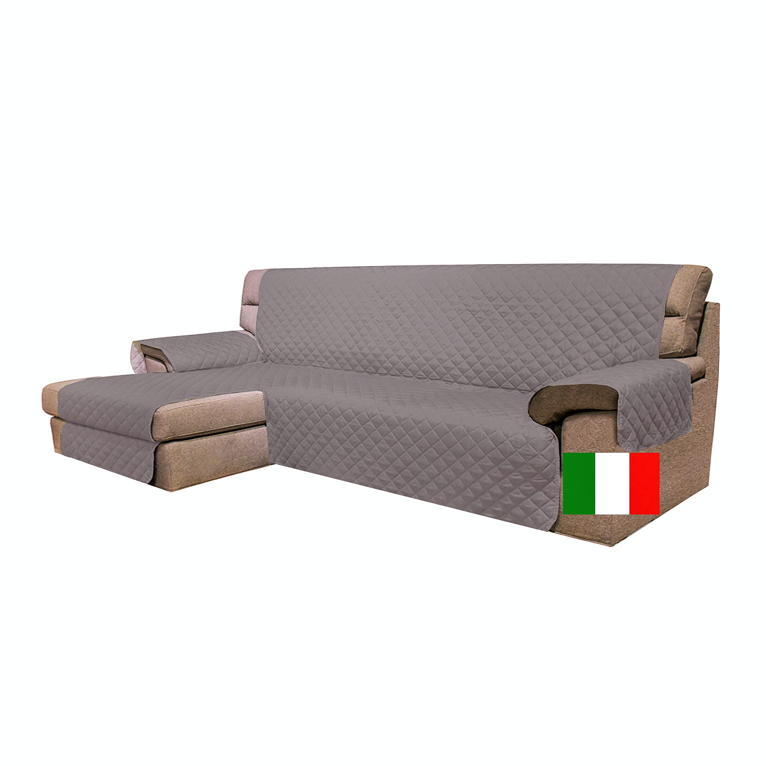Moonange - Copridivano 2 posti con Penisola - Seduta 200 cm - Copridivano Impermeabile - Copridivano Angolare - Antiscivolo - Antimacchia - Reversibile - Antigraffio - Antipelo - Tortora Scuro