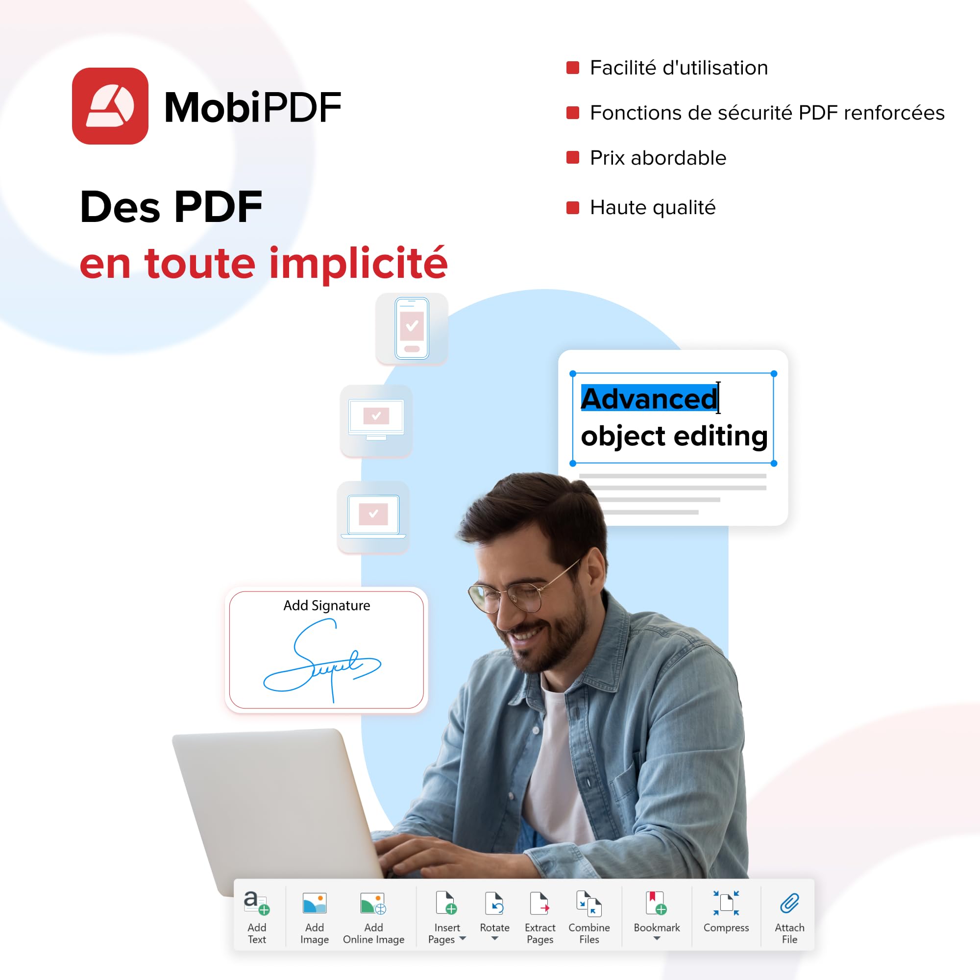 MobiPDF Lifetime - Éditeur professionnel de PDF - Licence à vie pour 1 utilisateur PC Windows