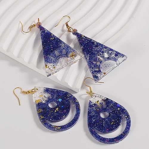 Miniatura 5 de Moldes de silicona de resina para pendientes, eclipse solar, sol, luna, estrellas, moldes de fundición, herramientas para hacer joyas para