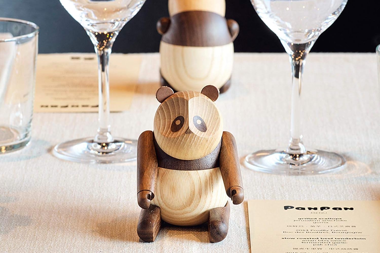 Panda Wooden Figurine Small Architectmade, Beige,brown - Image 5