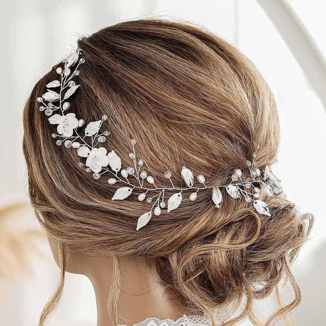 Teyglen Cerchietto per capelli da sposa con cristalli blu, realizzato a mano, colore: blu navy, accessorio per capelli da sposa, per donne e ragazze
