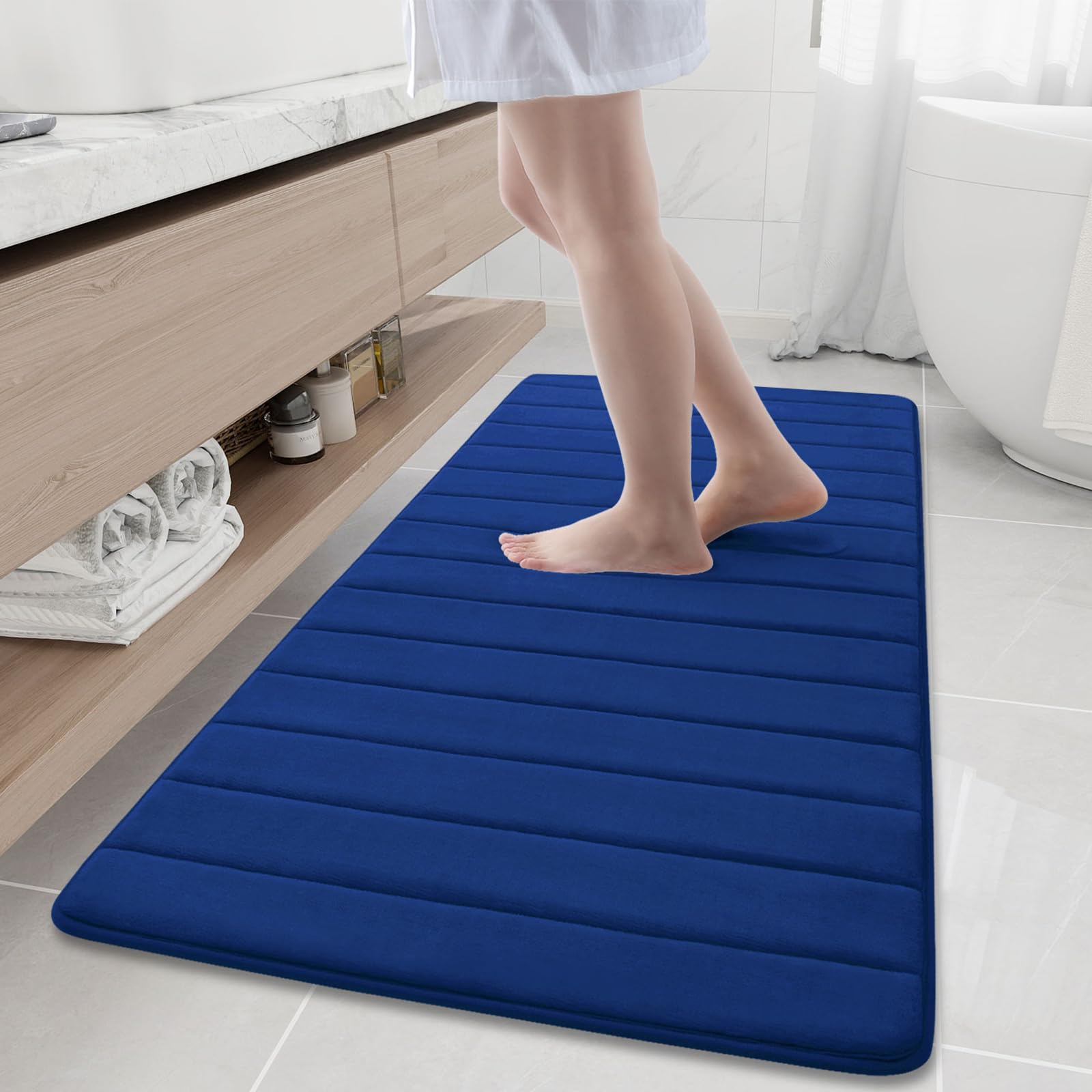 Buganda Memory Foam Bath Mat, 60" x 24", Ultra Soft and Non-Slip Bathroom Rugs, Water Absorbent and Machine Washable Bath Rug Runner for Bathroom,