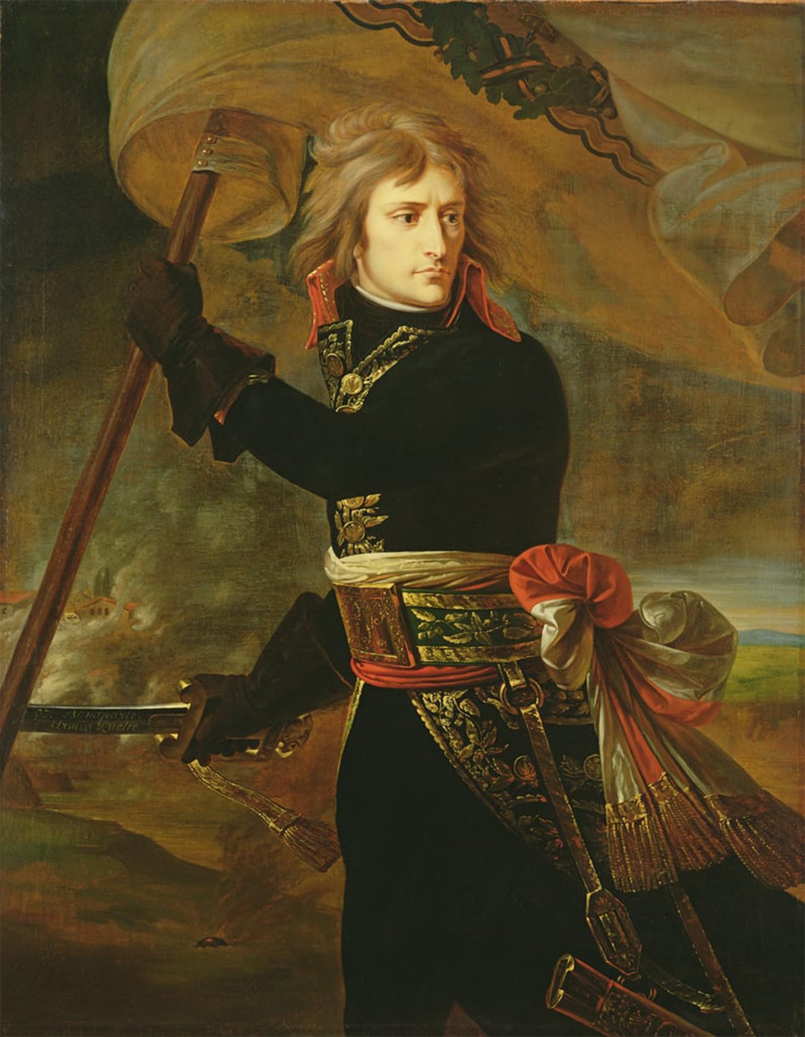 SERENDIPITP Retro Picture Poster Wall Art Pictures Painting Napoleon I on the Bridge of Arcole by Antoine Jean Gros Wall Art Canvas Print for Wall Decor 60x90cm