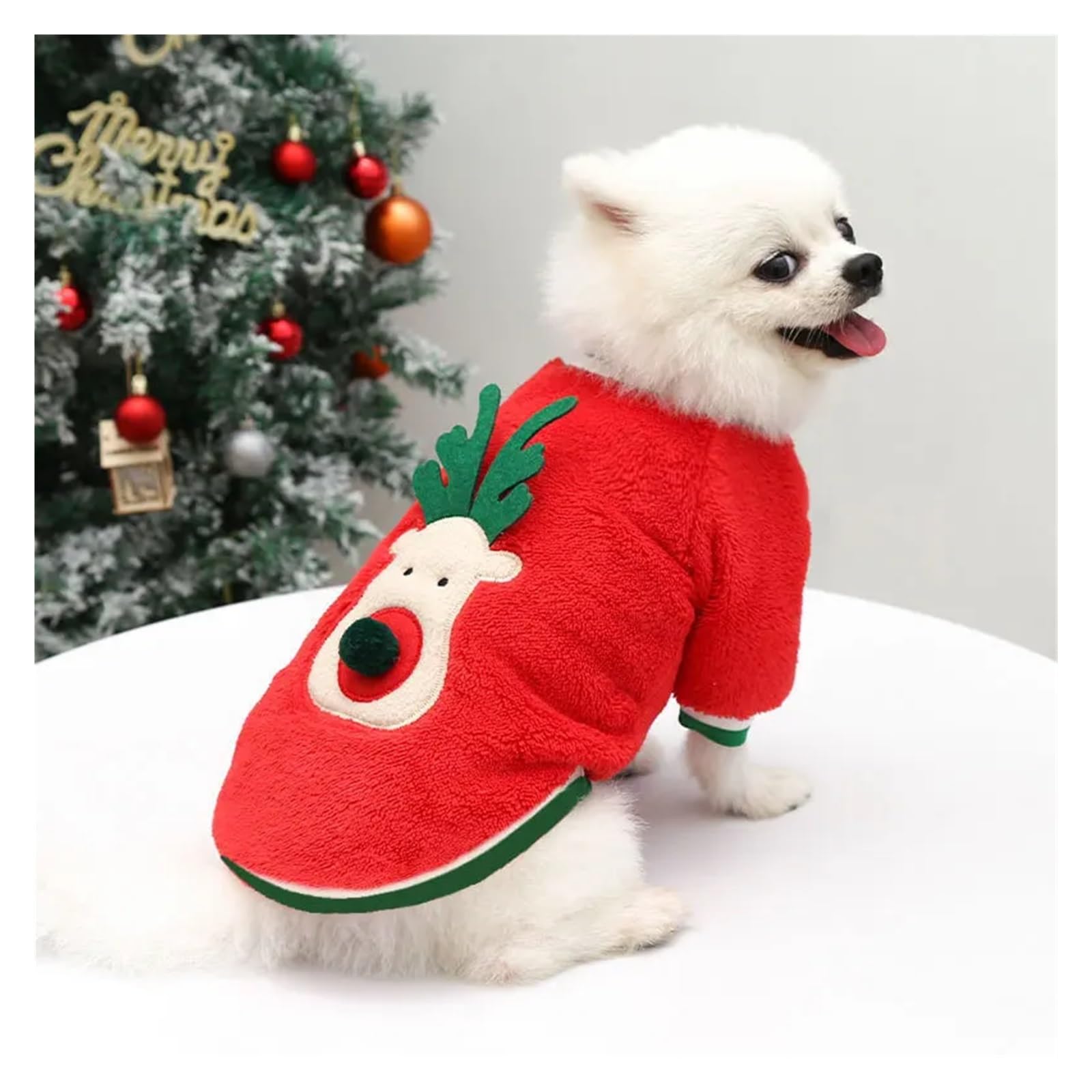 Kerstoutfit voor honden/katten grijze kerst outfit met rendiertjes en sneeuwvlokken Kerstoutfit voor honden/katten grijze kerst outfit met rendiertjes en sneeuwvlokken