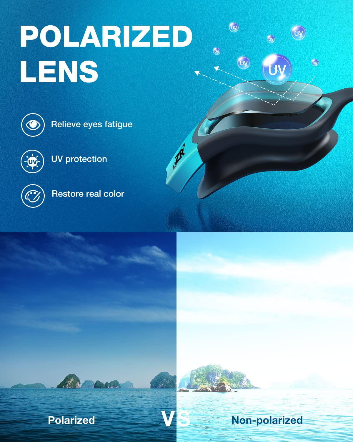 ZIONOR G1 Polarizzati Mirror Occhiali da Nuoto Unisex Adulto Uomo Donna Anti Foglia 100% Anti UV Immersione Occhiali