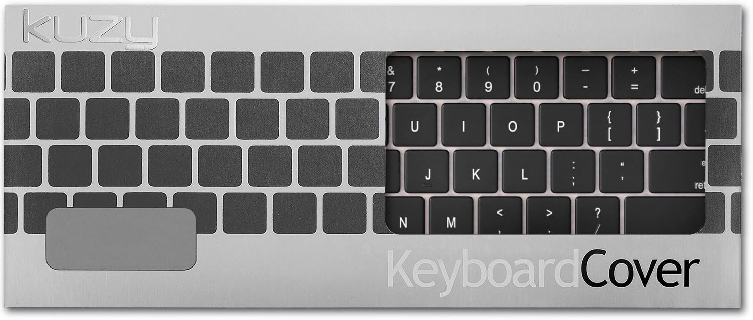 Kuzy Compatible with MacBook Pro Keyboard Cover with Touch Bar for 13 and 15 inch 2019 2018 2017 2016 (Apple Model A2159, A1989, A1990, A1706, A1707) Silicone Skin Protector, Black