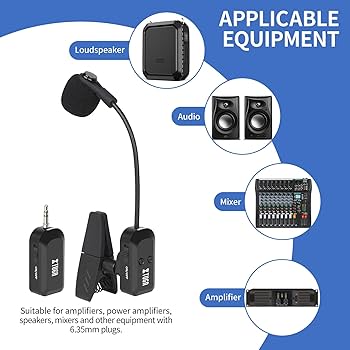 。 Amazon.com: XTUGA Wireless Saxophone Microphone 2.4G