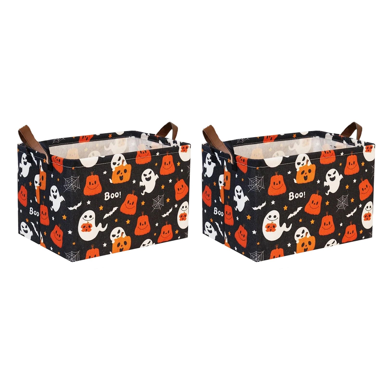 Dfhinsc A Halloween Clothing Throw Storage Bin, Fabric Basket With Space-Saving Design, Wide Mouth, Portable Handles For Corners Halloween Storage Basket Fabric Bin Home