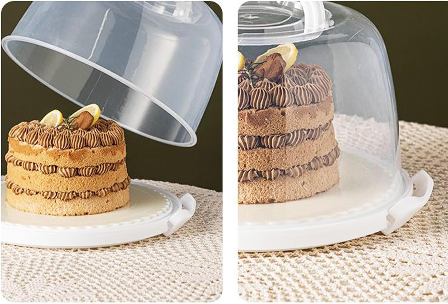 Cake Transport Container Cupcake – Durable Containers, Reusable Clear, Storage Carrier Handle Wedding, Travel Bakery Dessert Party Events | Wedding Travel Bakery Dessert Party Events