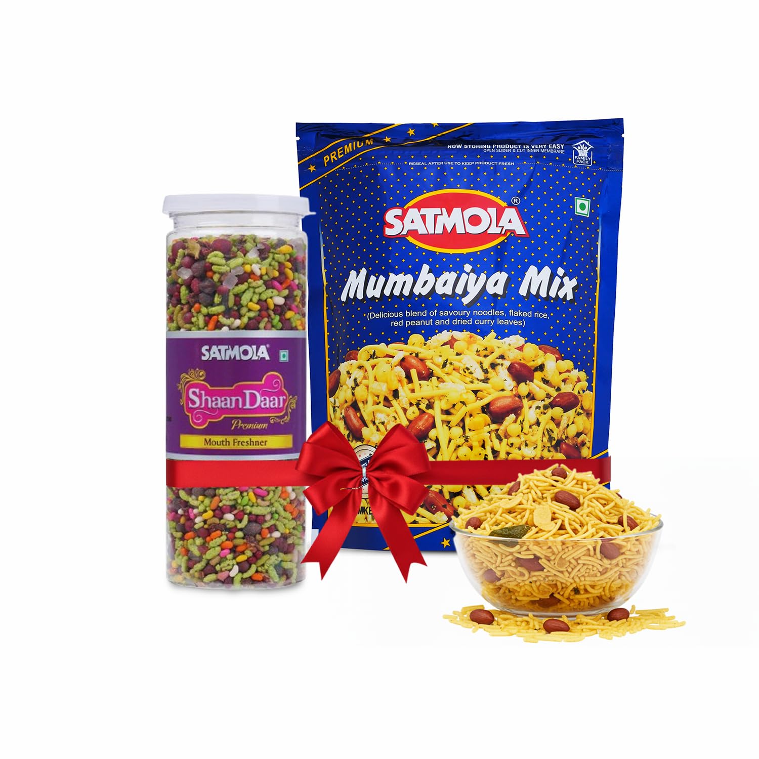 Satmola Mini Happiness Gift Set of 2 - Mumbaiya Mixture (425g) and Shaandar Mouth Freshener (220g) | Perfect Gifts for Family & Friends | Ideal Corporate Gift' Hamper for Clients & Employees & Return Gifting-image-7