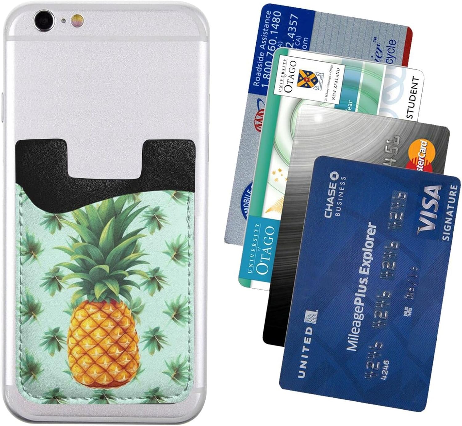 Tropical Fruit Pineapple Phone Card Holder Leather Slim Phone Wallet image 2