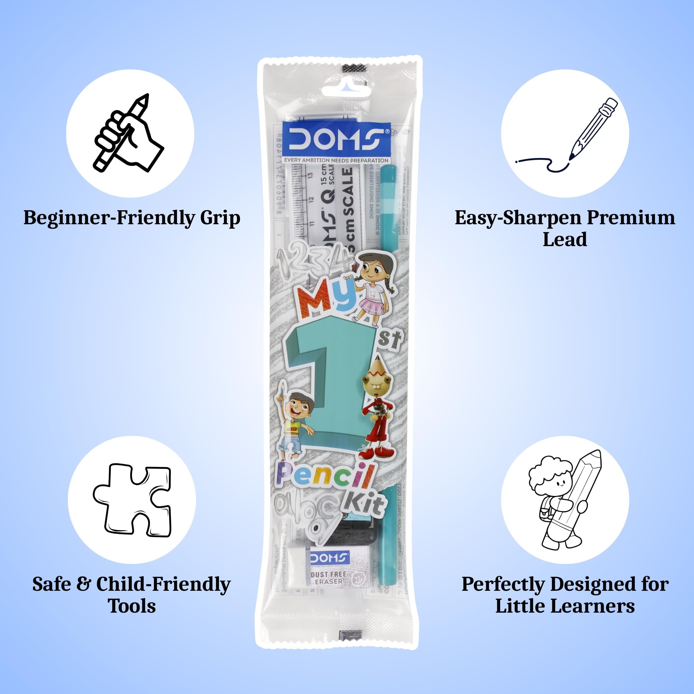 Doms My 1st Pencil Kit - School Essentials for Kids -4