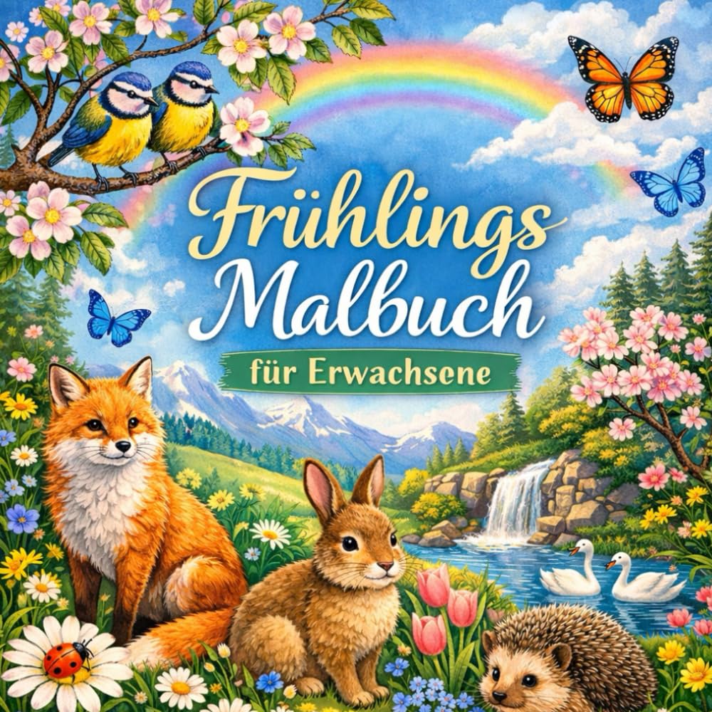 frühlings malbuch für erwachsene : mit großen Designs für mehr Freude und Entspannung (Großdruck Malbuch Edition)