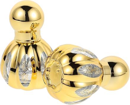 2pcs Middle Eastern Style Perfume Bottles with Spiral Seal Roller Ball, Refillable Glass Essential Oil Dispensers for Travel and Fragrance Storage