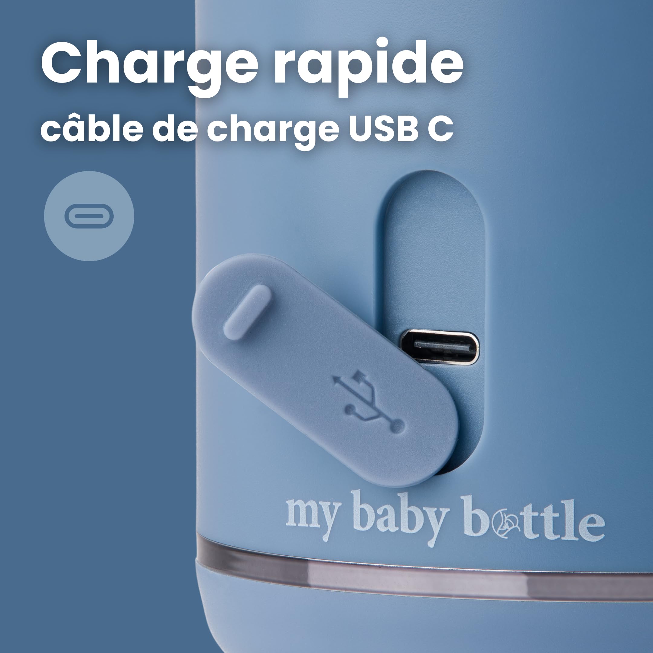 Chauffe Biberon Nomade et Portable, Chauffe Biberon Voiture pour Mères, Chauffe Rapide, Chauffe-Lait BPA Gratuit, Chauffage Rapide et Recharge Rapide - MyBabyBottle Bleu