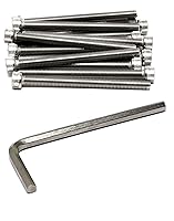 Vista 180 de iexcell 25 piezas M4 x 60/65/70/75/3.150 in paso de rosca 0.028 in acero inoxidable 304 cabeza hexagonal Tornillos Tornillos surtido Kit