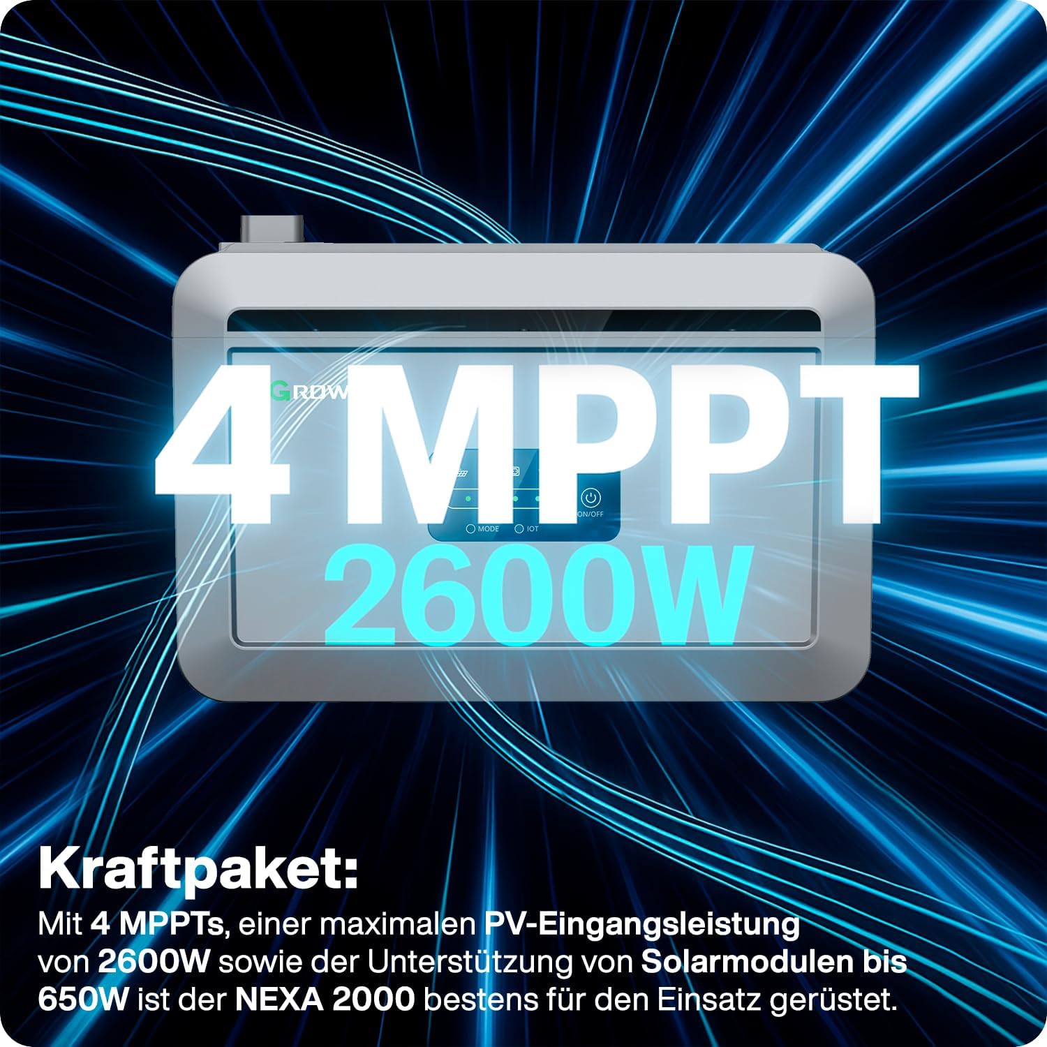 Balkonkraftwerk 800W mit 2kWh Speicher mit NEXA 2000 Steckerfertiges, platzsparendes Komplettset mit WIFI Preis inkl. 0% MwSt. gem. § 12 Abs. 3 UStG