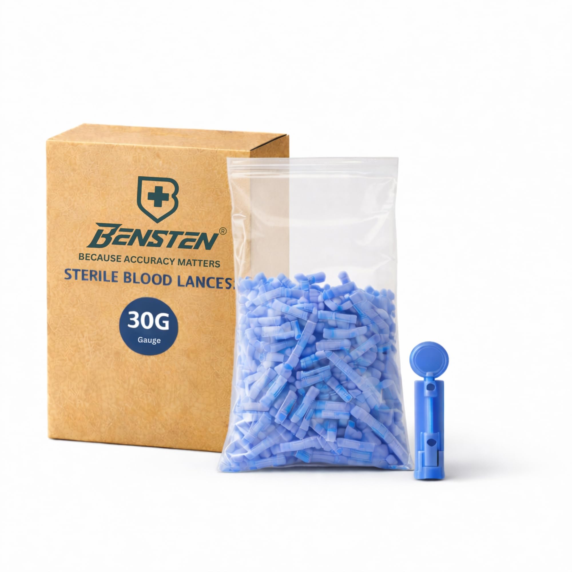 30G Sterile Blood Lancets for Glucometer & Diabetes Testing | Universal Compatible | Fine Needle | Disposable Single Use | Blue | (500 Count)-image-42