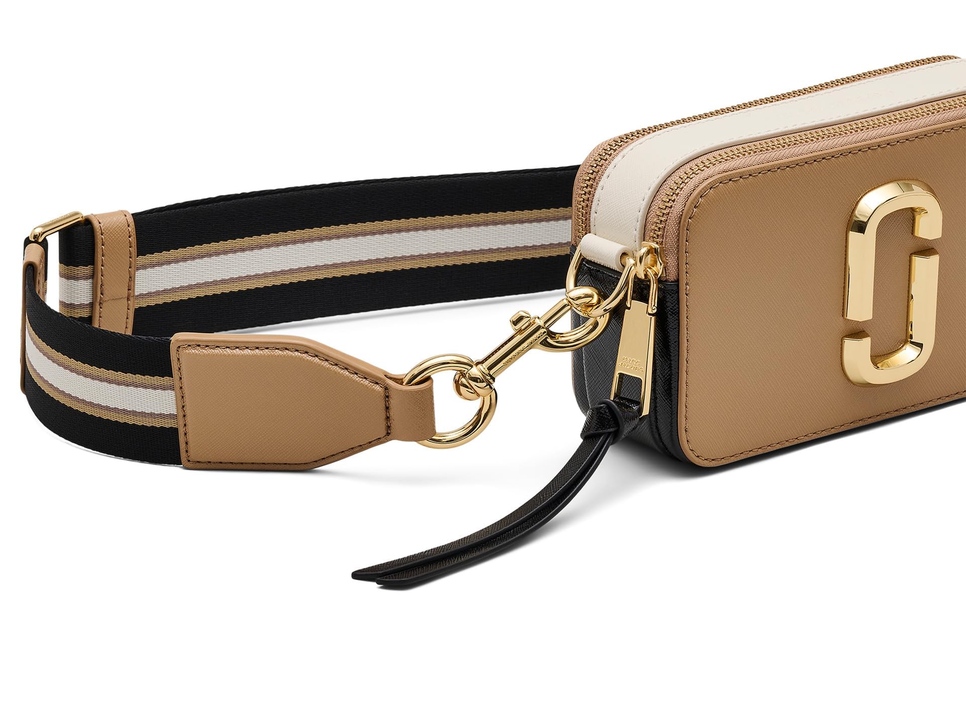 MARC JACOBS The Snapshot, torebka damska, czarna, jeden rozmiar, Wielbłąd wielokolorowy, 18x6x11