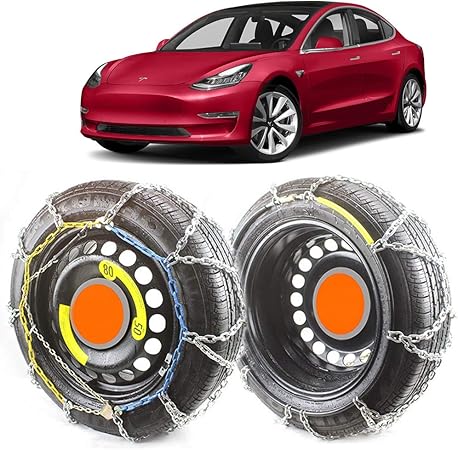 Amazon Tesla モデル3 スノーチェーン 18インチホイール用 ホイール2本用 カータイヤ ホイール 車 バイク