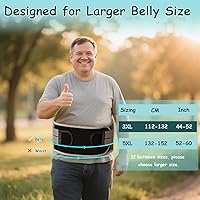 Vista 2 de King Mills Soporte de espalda de talla grande para dolor de espalda baja, soporte de vientre obeso transpirable para ciática, dolor de espalda