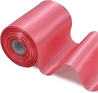 Vista 30 de TONIFUL Cinta de satén rosa sólida de 4 pulgadas de ancho, 22 yardas de largo, cinta grande de tela para corte de ceremonias, kit de gran apertura