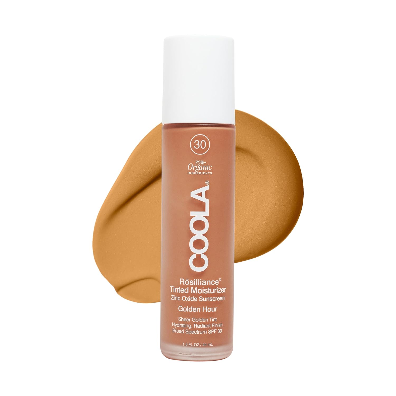 COOLA Organic Rosilliance Tinted Moisturizer with SPF 30, Dermatologist Tested, 1.5 FL Oz
