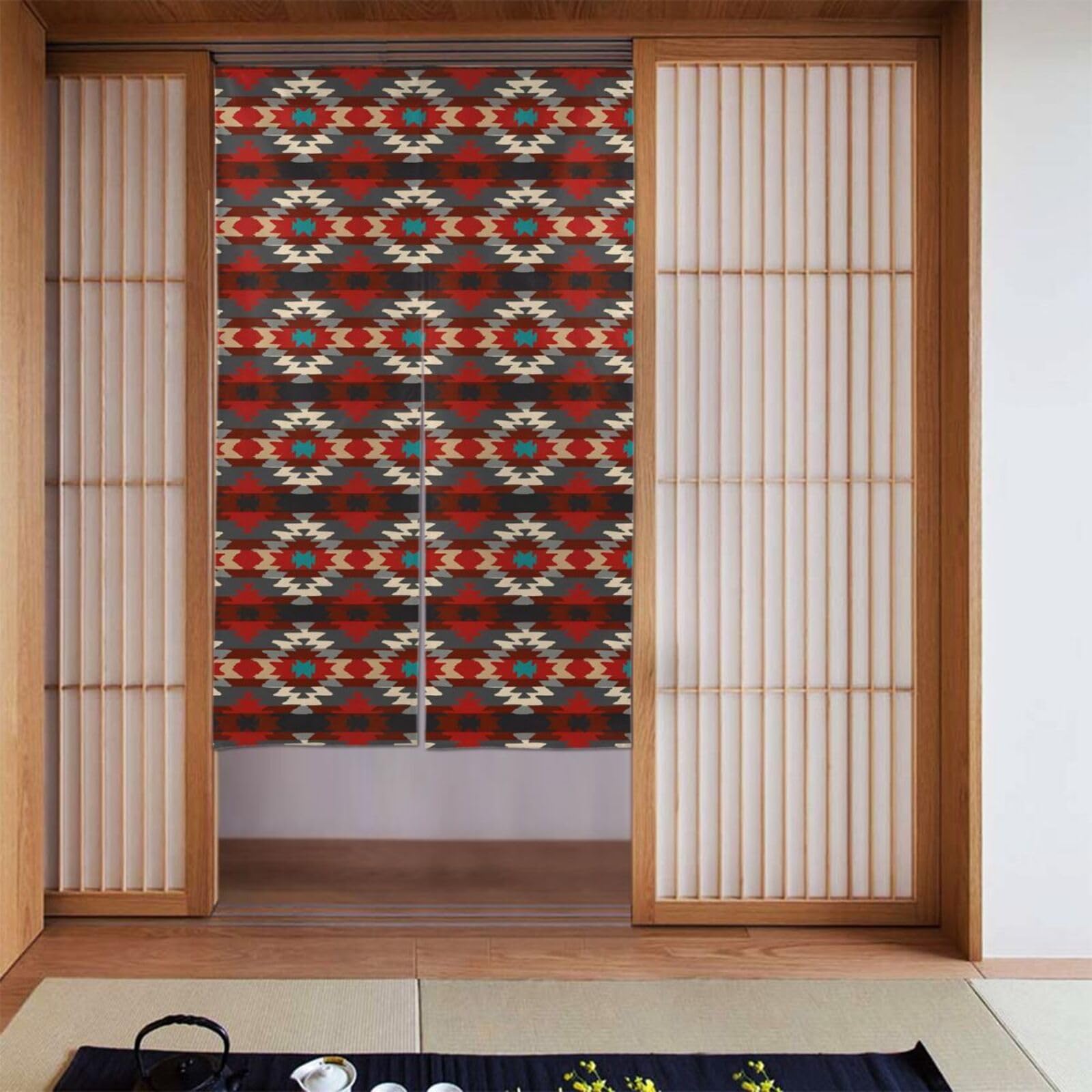 Lukiyys Western Southwestern Native American Aztec Navajo Indian Door Curtains,Doorways Curtains for Windows,Bedroom Divider 34"X 56"