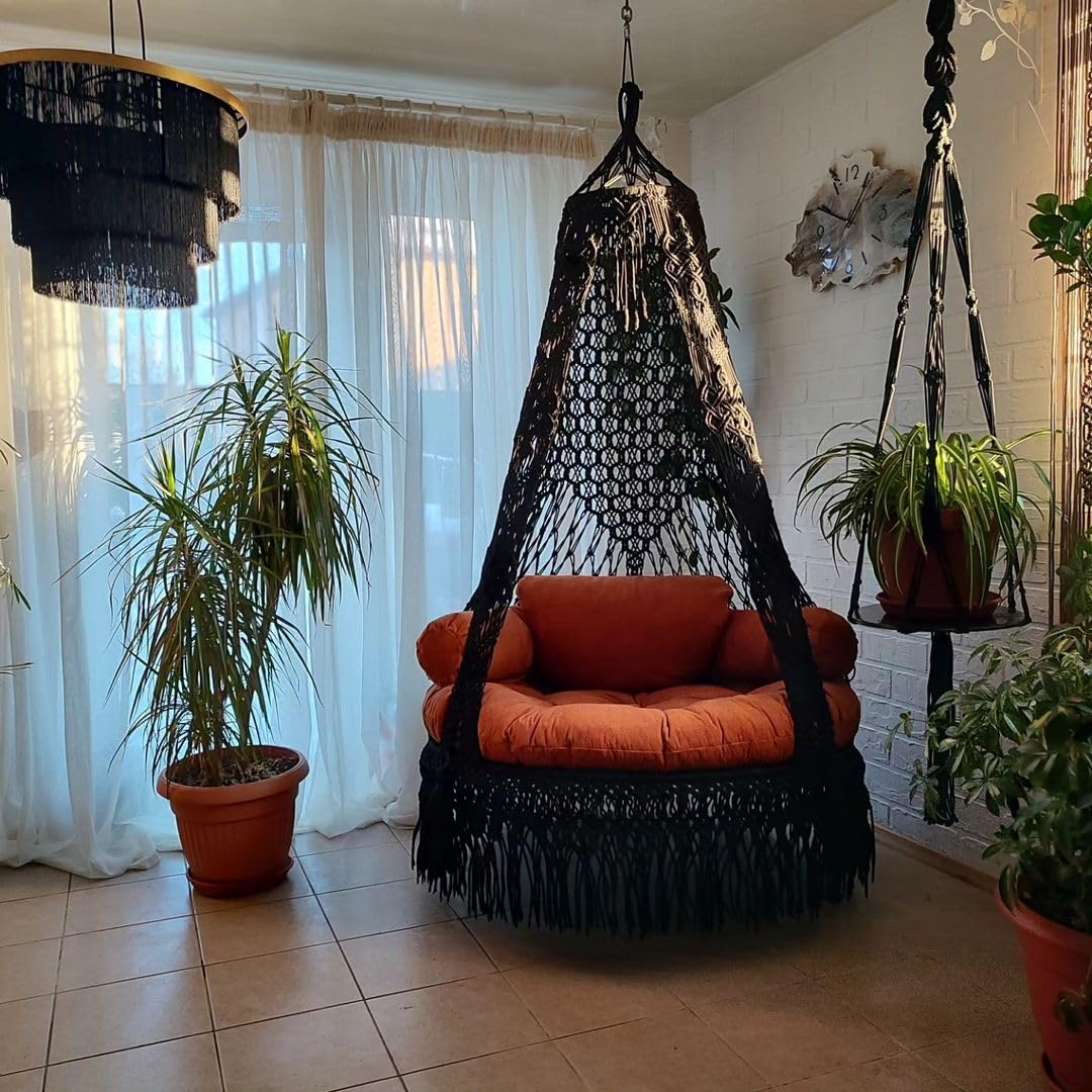 Beautiful Luxury Macrame Hanging Chair Adult Swing Chair Bedroom