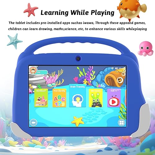 Miniatura 3 de Aheadthink Tableta para niños de 8 pulgadas 4GB RAM 32GB ROM Expansión de 512GB, con estuche protector de silicona, cámara dual, para educación,