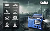 Vista 3 de Radio de alerta meteorológica Kaito KA500 de emergencia AM/FM/SW con 5 funciones Azul