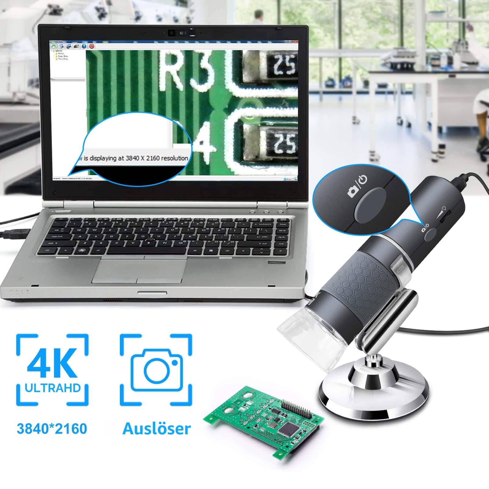 4K WiFi Mikroskop 50-1000X USB Digital Wireless Super HD Endoskopkamera für iPhone Android iPad Tablet Windows Mac
