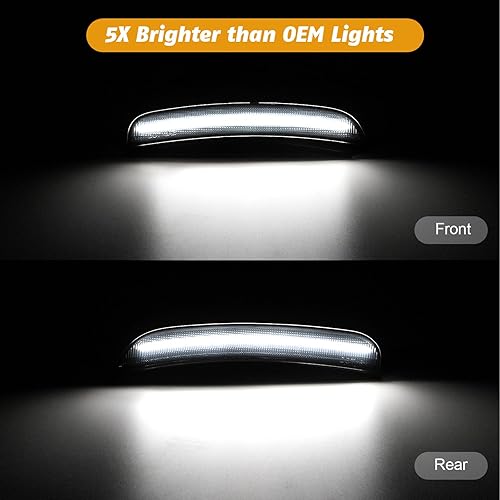 Miniatura 5 de Luces de marcador laterales para Dodg'e Charger 2015-2025  4 luces LED delanteras y traseras para guardabarros, lámpara de estacionamiento blanca
